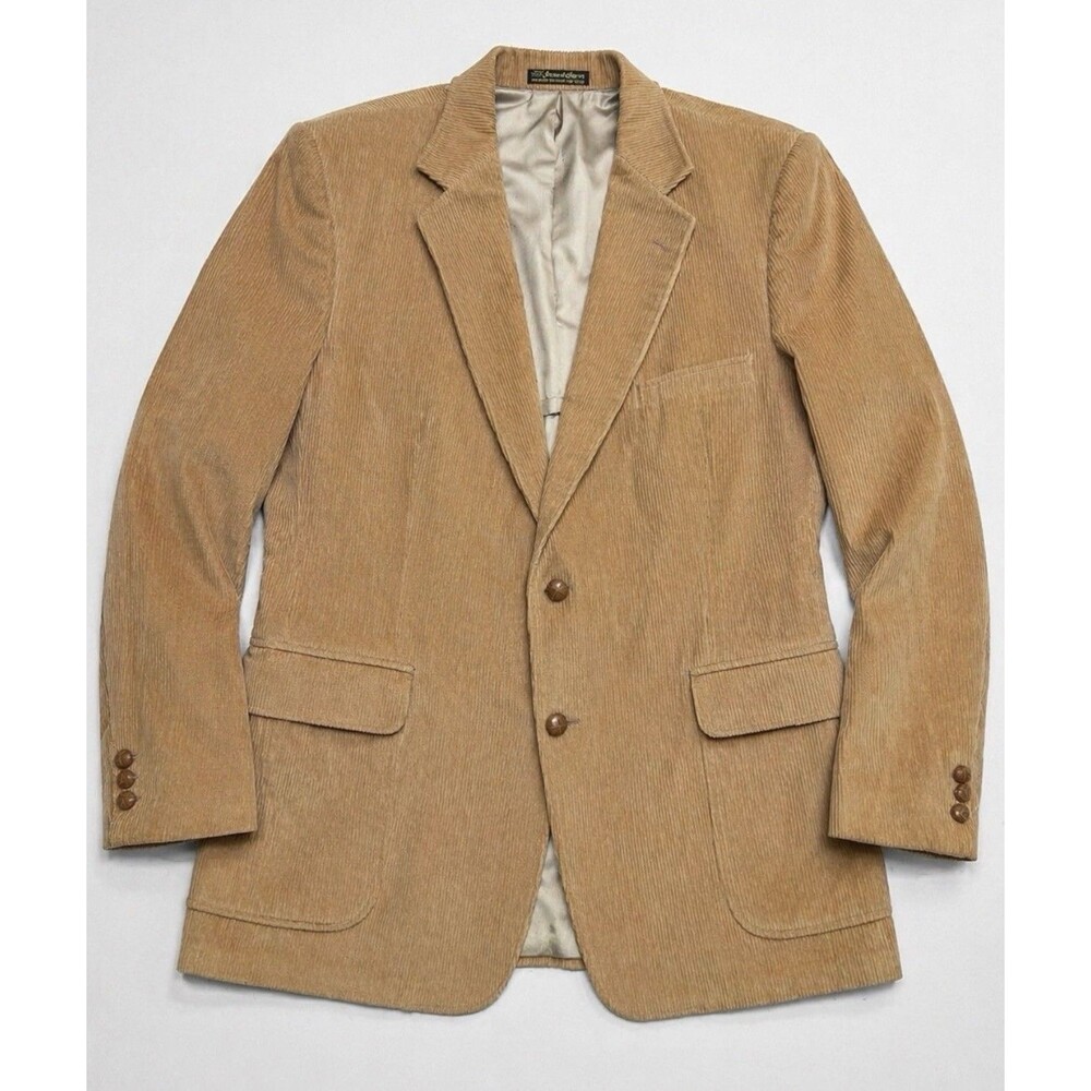 Vintage 90s Tan Corduroy Blazer Mens Grunge Boho Rocker Jacket Festival Coat 48L